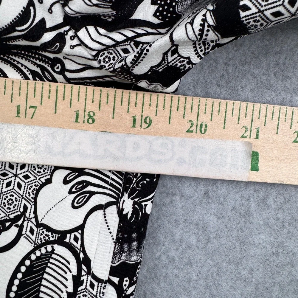 St John Sport Jacket Womens Medium Black‎ White Floral Button Up Cotton Stretch